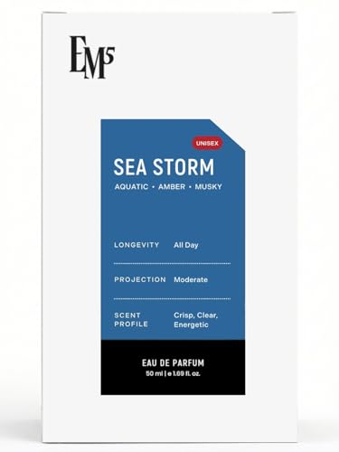 Image of EM5 Sea Storm Unisex Perfume | Amber Aquatic Fresh Marine | EDP Spray for Men & Women | Strong & Long Lasting Fragrance | Luxury Gift for Him /Her