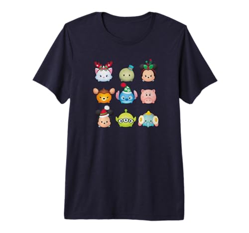 Disney Tsum Tsum t-shirt original Holiday Grid imprimé à col rond