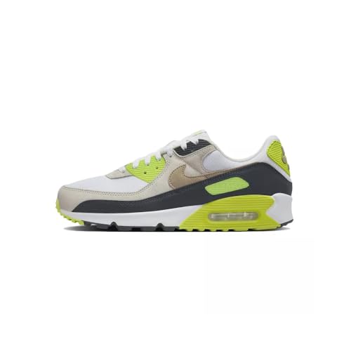 Nike Air Max 90 Men's Shoes (DM0029-107, White/Cyber/Dark Smoke Grey/Khaki) Size 7.5