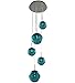 Kalco Lighting Kalco 309541CH/AQUA Contemporary Modern Five Light Pendant from Meteor Collection in Chrome Finish