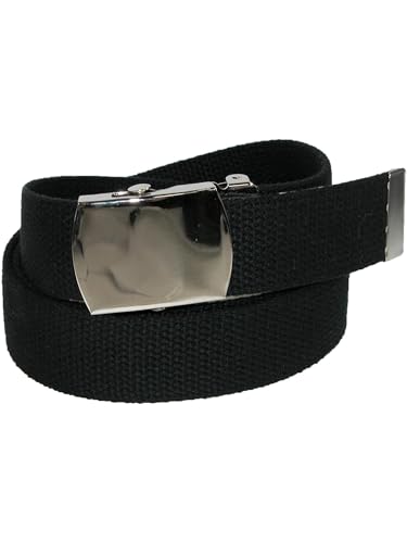 CTM Big & Tall Cotton Adjustable Belt with Nickel Buckle3