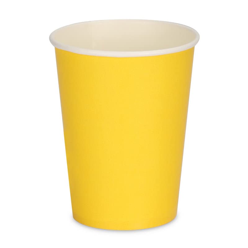 e kysa basics Paper Disposable Tea/Coffee Cups, Set of 50 pcs, 250 ml - Yellow