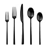 Cambridge Silversmiths Beacon Flatware Silverware Set, Black Satin, Service for 4, Includes Forks/Spoons/Knives, 20 Piece
