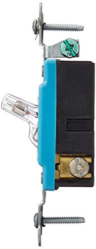 Leviton 1201-PLC 15 Amp, 120 Volt, Toggle Pilot Light, Illuminated On, Req. Neutral Single-Pole Ac Quiet Switch, Industrial Grade thumb #4