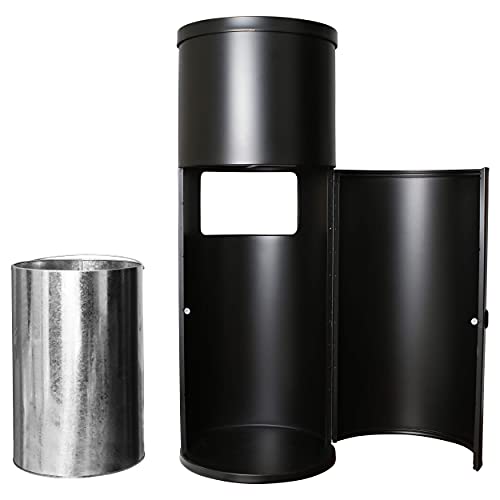 Monkey Movement Black Stainless Steel Floor Stand Wipe Dispenser with Built-in Trash Can - Fits Wipes on Rolls - Perfect for Fitness Clubs, Schools/Daycares, Commercial and Residential Facilities
