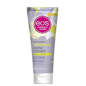 eos Shea Better Crème pour les mains, cachemire vanille, beurre de karité naturel, hydratation 24h, 74 ml