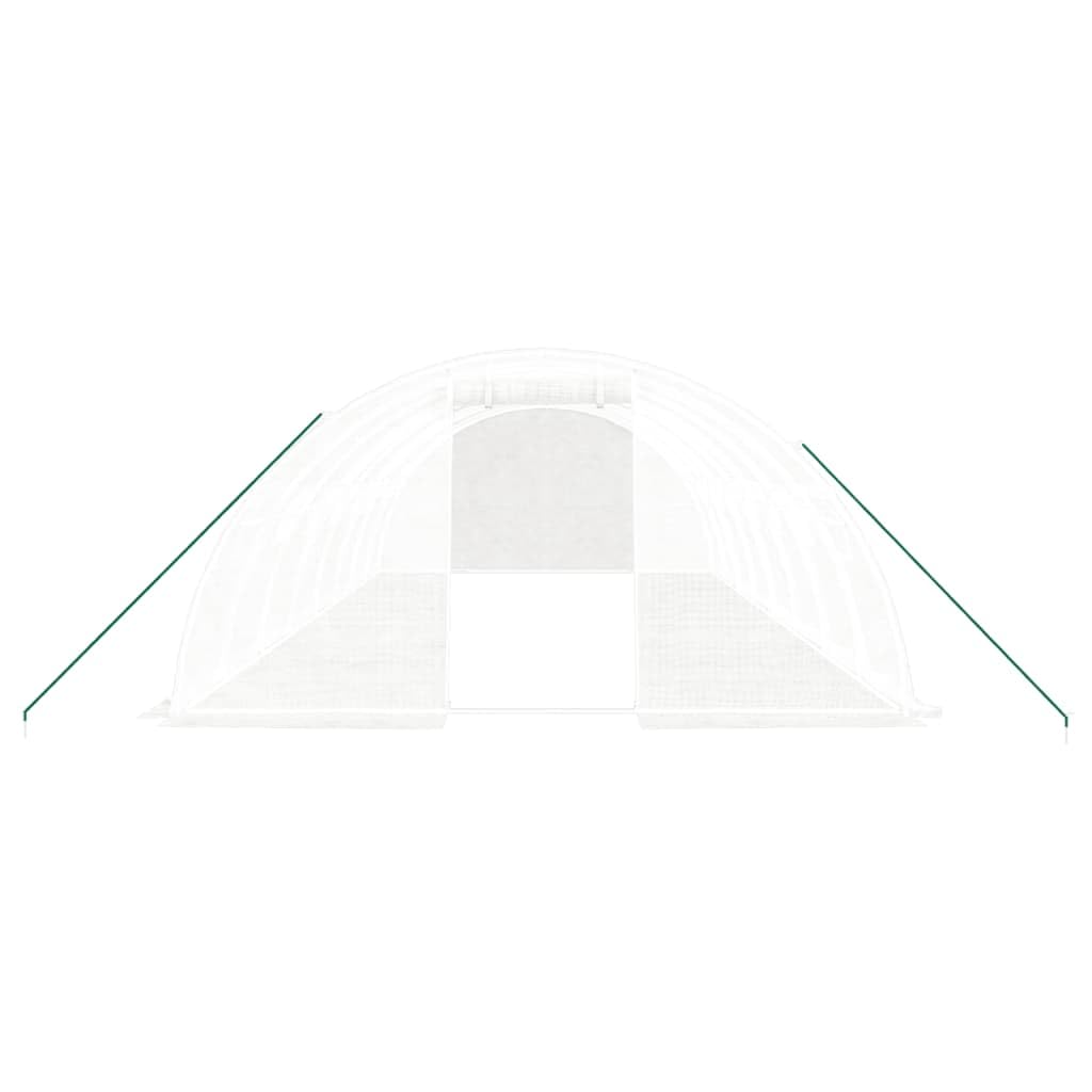 Homgoday Invernadero con Estructura de Acero Blanco 32 m² 8x4x2 m, Invernadero Caseta Jardín Terraza Plantas Semilla Cultivo Huerto Verduras Cubierta Casero
