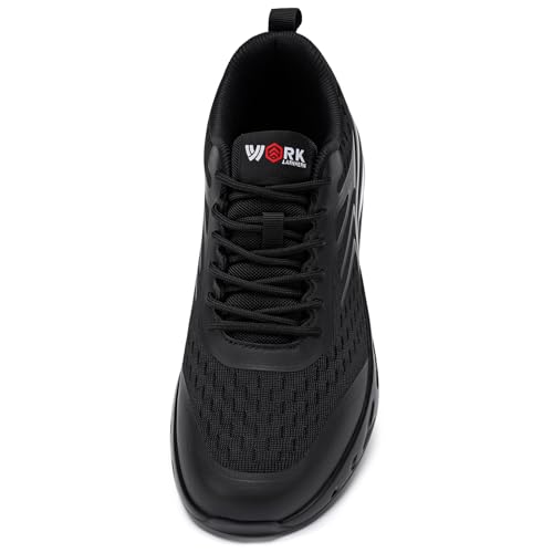 LARNMERN Mens Non Slip Resistant Work Shoes for Men Kitchen Restaurant Chef Shoes Mens Zapatos Trabajo Hombres Walking Running Sneaker Black4