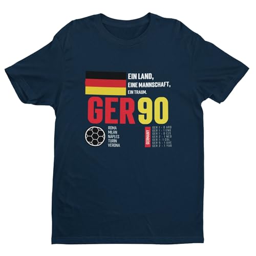 Galaxy Tees Camiseta de fútbol retro para hombre Alemania 1990, Plata Melange, XXL