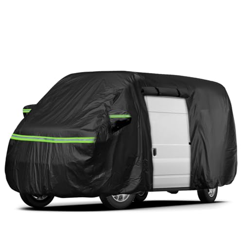 Image of Federedevo Waterproof Full Van Cover for Transit LWB-EL 264 inch Lx120 H | Fits 148 inch WB Extended High Roof, Fits Roof AC Units, All Weather Shield
