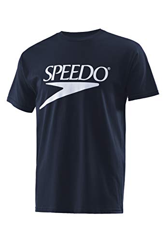 Speedo T-Shirt Short Sleeve Crew Neck Vintage Camisa de protección de Sarpullido, Nuevo Navy, L para Mujer