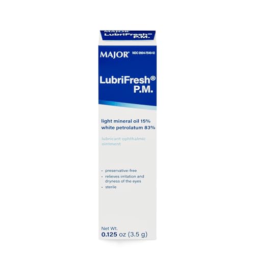 MAJOR Lubrifresh P.M. Sterile Ophthalmic Ointment - Preservative-Free Eye Care - Dry Eye Relief Lubricant - 3.5 g (1 Pack)