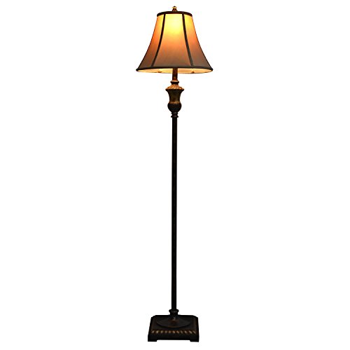 Decor Therapy Traditional Resin Floor Lamp With Bell Shade, Golden Bronze #TOP1