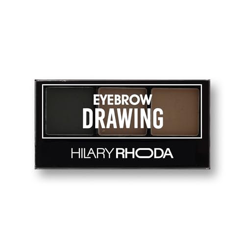 Hilary Rhoda Eyebrow Palette with Spoolie | 3 Natural Blendable Shades | Waterproof & Long-Lasting | Smudge-Proof Brow Powder Kit (Shade 02) – 7.2g