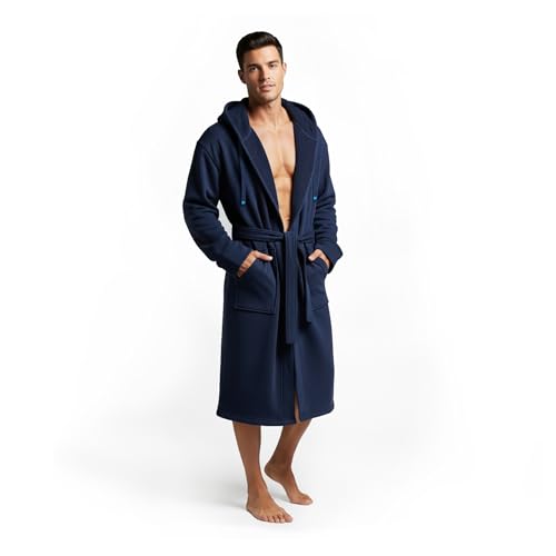 DudeRobe Men’s Hooded Bathrobe with Pockets, From Shark Tank, Soft, Comfy & Absorbent Cotton Robe for After Shower & Lounging