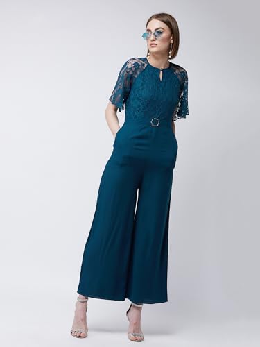 Image of Miss Chase Women's Self Design Cut-Out Georgette Jumpsuit