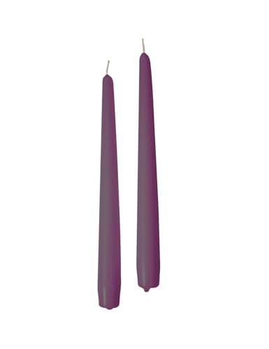 Cereria di Giorgio Risthò Bougies coniques pour bougeoir, cire, prune, 2,2 x 25 cm