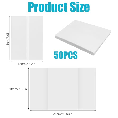 50 Stück Briefumschläge Hochzeit, 13x18cm Transparenter Einladungskarten Umschläge, Durchscheinend Vellum Paper Jacket, Vorgefaltet Pergamentpapier, für Hochzeit, Geburtstag, Einweihungsparty