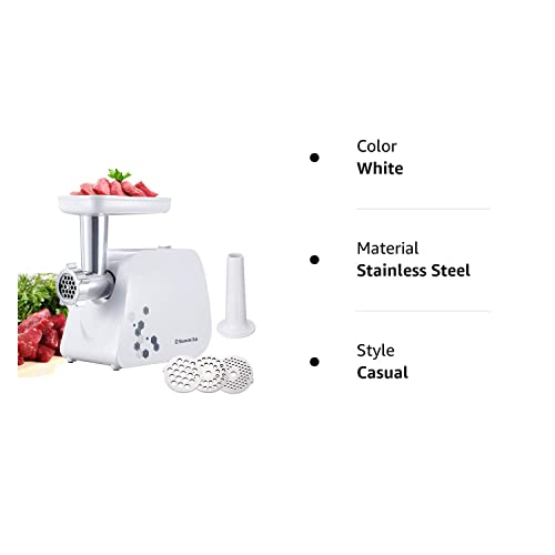 Sunmile Electric Meat Grinder And Sausage Maker - 1Hp 1000W Max - Stainless Steel Cutting Blade And 3 Grinding Plates,1 Big Sausage Staff Maker (White) #TOP7