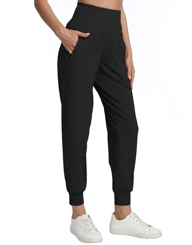 Womens Joggers with Zipper Pockets Lightweight Workout Athletic Pants for Travel Gym Lounge