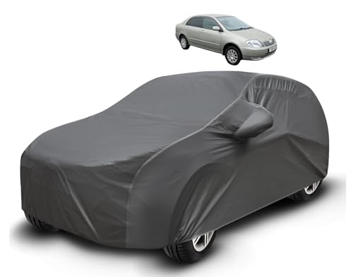 Image of Auto Hub Waterproof Car Cover Compatible with Corolla (Model : 2007-2017) with Mirror Pockets, Soft Cotton Lining, Corolla Car Cover Waterproof, Grey
