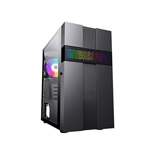 DIYPC ARGB-Q8-BK Black USB 3.0 Steel / Tempered Glass Micro-ATX Mid Tower Computer Case, 1x 120mm ARGB Fan x Rear (Pre-Installed)