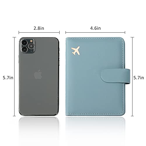 Image of Melsbrinna Rfid Passport Holder for Travel women /Men, Cute Passport Wallet Rfid Blocking Card Slots, Rfid Passport Cover /CaseTravel Wallet, Passport Book Holder (2, Blue1Blue2)
