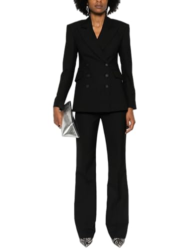 Women's Double Breasted Suit Formal 2-Piece Long Sleeve Business Outfits Set for Work Office