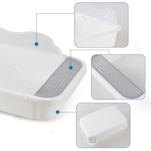 Caja de arena cubierta para gatos mediana con pala miniatura 3