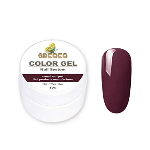 5ml nail UV Gel soak off UV LED Nail Art Pure Color Gel paint color UV gel polish (GD-CG-5ml-125)