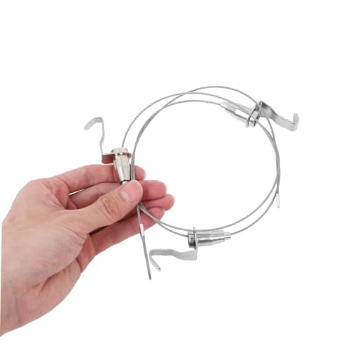 Image of Angoily 2pcs Adjustable Picture Hanging Wire System Heavy Duty Art Display Hardware for Paintings Photos and Posters Easy Installation Picture Rail Silver