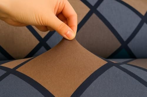 Image of HK 3 Seater Universal Elastic Sofa Cover | 360 Fully Covered Anti-Slip Washable Couch Cover Protector | 140 GSM Stretch Fit Polyester + Spandex Slipcover (180-230cm /SC-014-03)