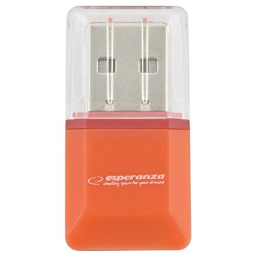 Esperanza Lecteur de Carte MicroSD EA134O - Orange - USB 2.0 - (MicroSD Pen Drive) (EA134O - 5901299902851)