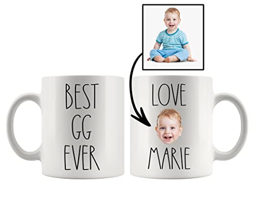 Custom Baby Face Coffee Mug - Birthday Gifts - Add Your Name Baby And Photo - Personalized Mug - Gg Mug - Best Gg Ever Coffee Mug - Father's Day/Mother's Day Gift 11oz