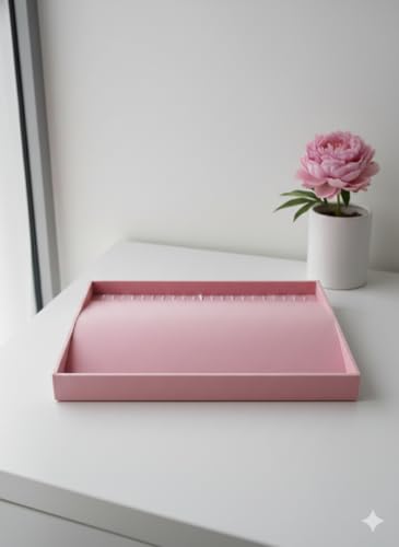 Image of Velvet Jewellery Drawer Organizer Stackable Tray for Chain-Bracelet in Pink