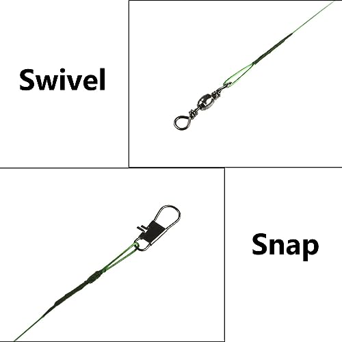 75 unidades líderes de pesca de acero inoxidable con giratorios y snaps miniatura 3