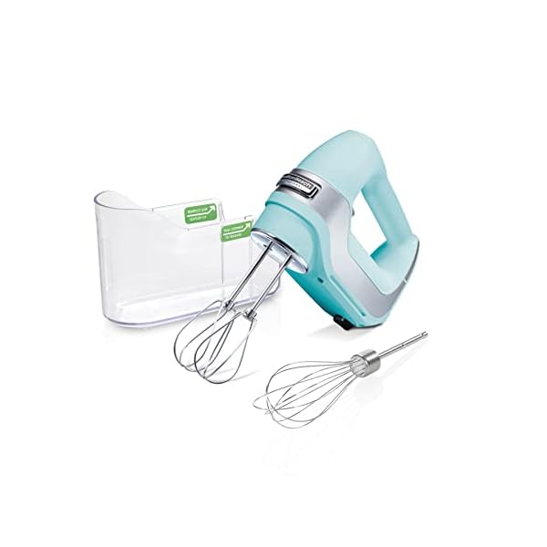 Hamilton beach professional 5 speed electric hand mixer with snap on storage case quickburst stainless steel twisted wire beaters and whisk mint 62658  urban country home decor