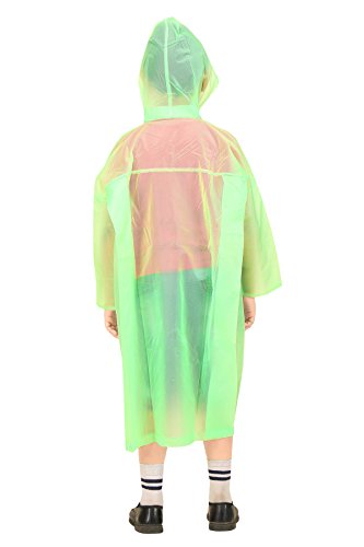 Image of Goodluck Kids Waterproof Knee-Length Raincoat for Boys & Girls - Transparent Hooded Rain Wear, Lightweight Reusable Rain Jacket with Front Button Closure for School, Travel & Outdoor Use
