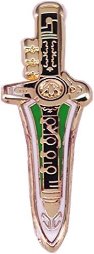 Image of Game Dragon Flute Dagger Cartoon Brooch Interesting Metal Enamel Badge Denim Jacket Backpack Pin Children Fashion Jewelry Accessories Gifts