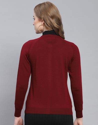 Image of Monte Carlo Women Regular Fit Full Sleeve Solid Round Neck Winter Cardigan (Pack of 1)
