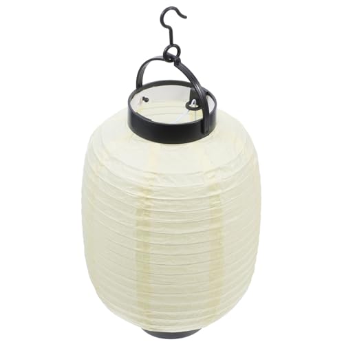 HYTROVE Linterna de Papel Decorativa Plegable Tipo Farol Japonés, Color Beige, Diámetro 15 Cm y Altura 22 Cm, Luz Colgante sin Batería para Decoración de Fiesta y Ambiente Hogareño