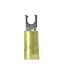 Panduit PV10-14SLF-L Short Locking Fork Terminal, Vinyl Insulated, Funnel Entry, 12 - 10 AWG Wire Range, 1/4" Stud Size, Yellow, 0.04" Stock Thickness, 0.225" Max Insulation, 0.45" Terminal Width, 1.02" Terminal Length, 0.33" Center Hole Diameter (Pack of 50)