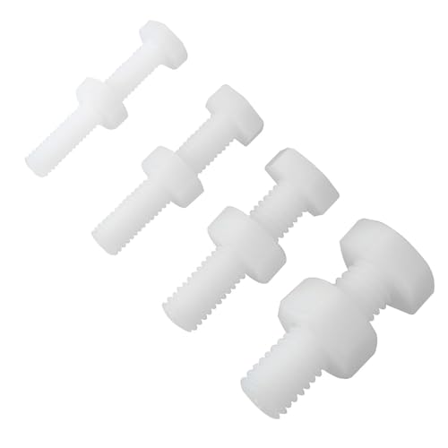 Dgbrsm 56193-WNHB-M4-25 25Pcs M4X25Mm White Nylon Hex Bolts Plastic Hex Nuts Full Thread Hex Head Screws And Nuts Set thumb #2