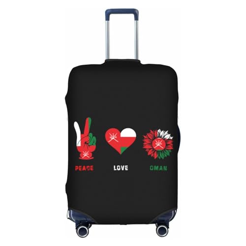 Peace Oman Omanis Flag Travel Luggage Cover Washable Suitcase Case Suitcase Protector Fit Luggage Cover Large