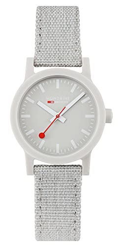 Image of Mondaine Essence Grey Mens Analogue Quartz Watch with Nylon Bracelet MS1.32170.LK