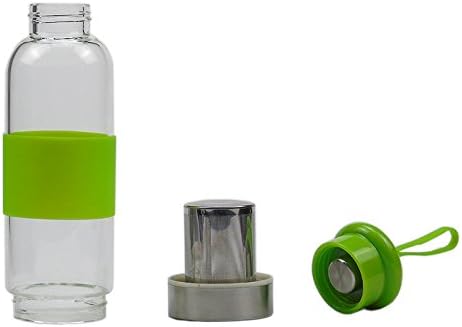 My Jars For Water Glass Bottle With Handle Tarros De Cristal Para Beber Tea Infuser And Silicone Belt green tea equipment,450ml,Green