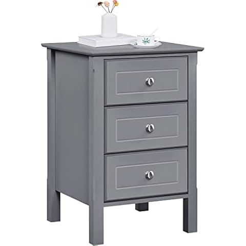 Yaheetech Modern Bedside Table with Drawers Cover