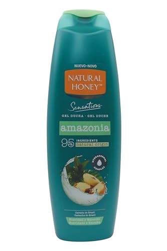 Natural Honey, Gel de Ducha Amazonia Hidratante y Nutritivo, con Extracto de Castañas Brasileñas y Hydradermal Complex para una Piel Hidratada, Fresca y Revitalizada, Línea Sensations, 650 ml