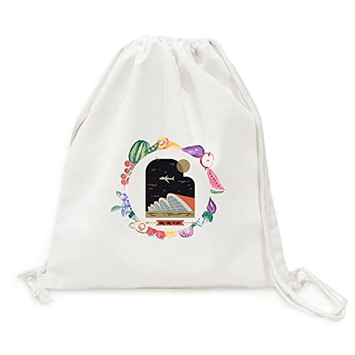 Sac en tissu pliable de l'aéroport de Hong Kong avec sangle solide pour fruits et légumes