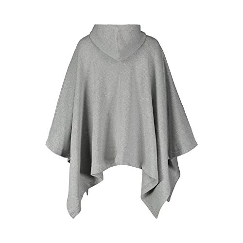 Mv Sport Womens Sweatshirt Blanket Poncho Hoodie - Hooded Jersey Fleece Poncho - Pullover Ponchos For Women (One Size, Grey Heather) #TOP2